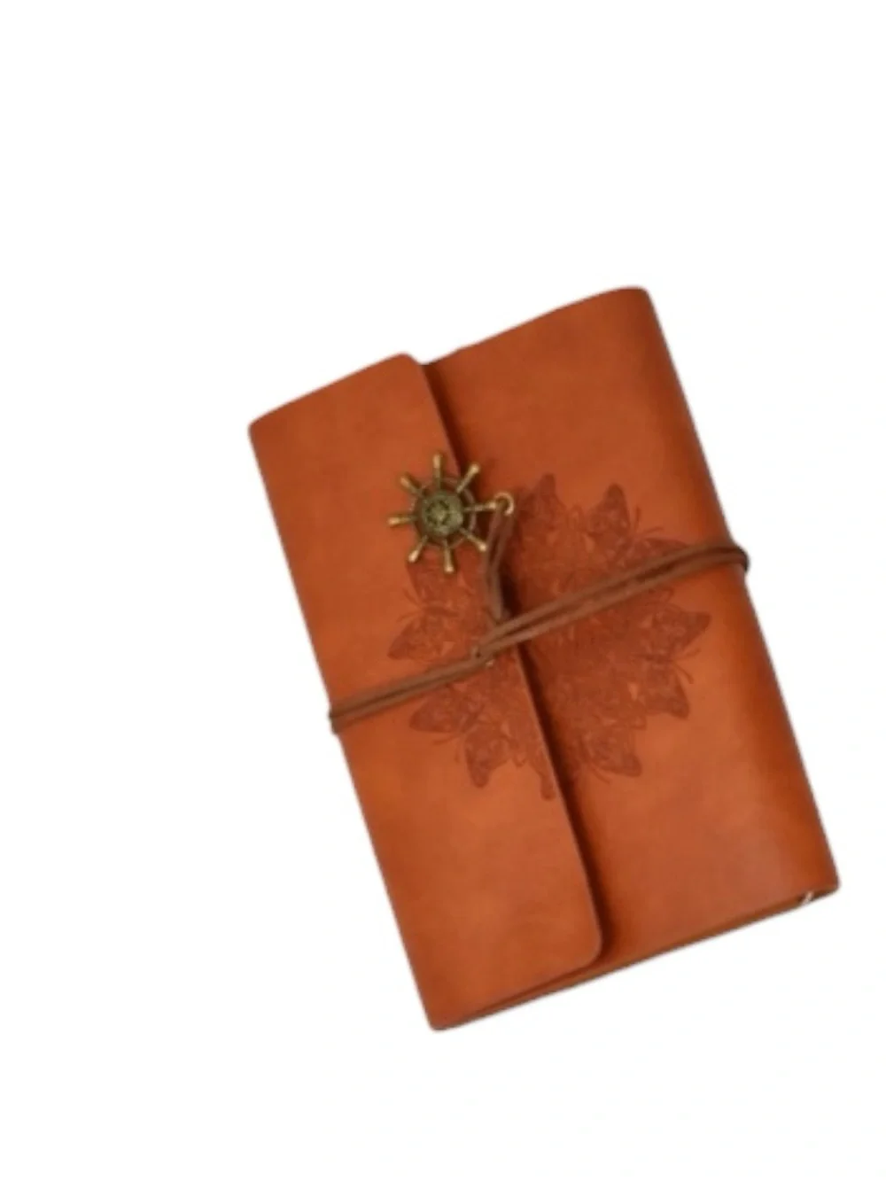 Leather Journal with Heart Charm Refillable - Brown NIB